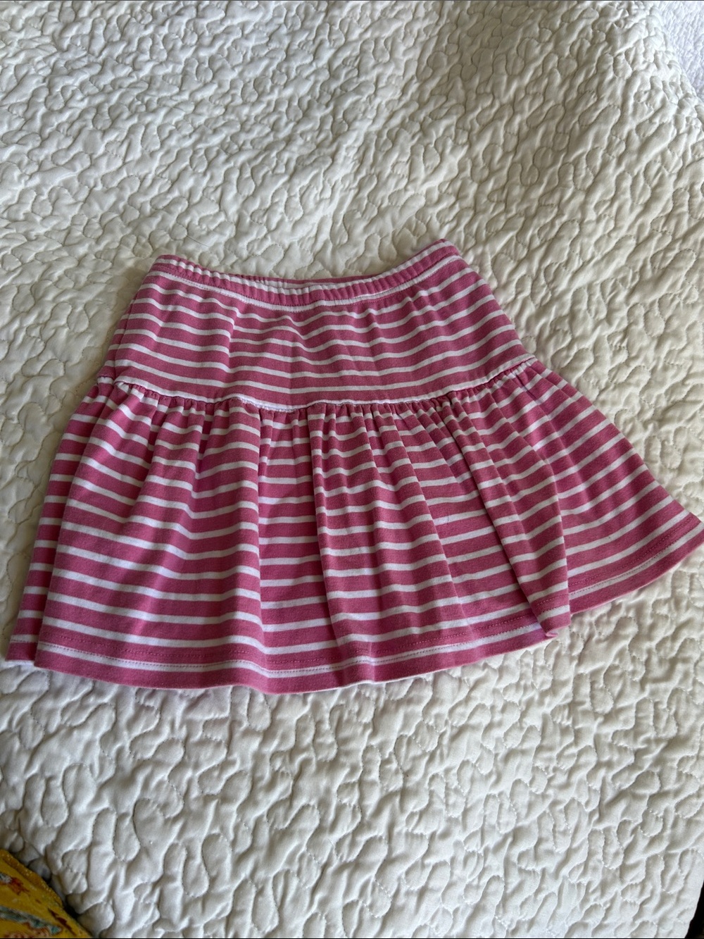 Striped Pink & White Flared Kid’s  Skirt